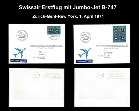 Erstflug Swissair Jumbo Jet B Ausschnitte Naba Block Kaufen