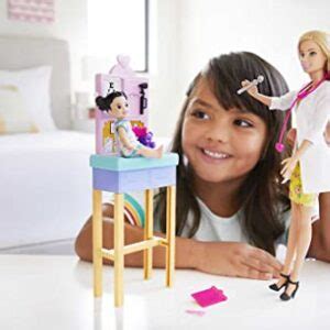 Barbie Careers Doll Playset Pediatrician Theme With Blonde Fashion Doll 1 Patient Doll