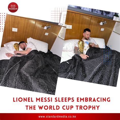 Lionel Messi pictured sleeping embracing the FIFA World Cup trophy. If it were you, where would ...