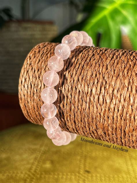 Beautiful Rose Quartz Crystal Power Bracelet Moonbeams And Mayhem