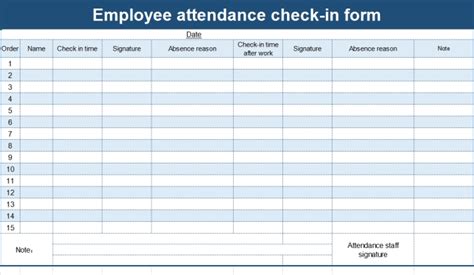 EXCEL of Employee Attendance Check in Form.xls | WPS Free Templates