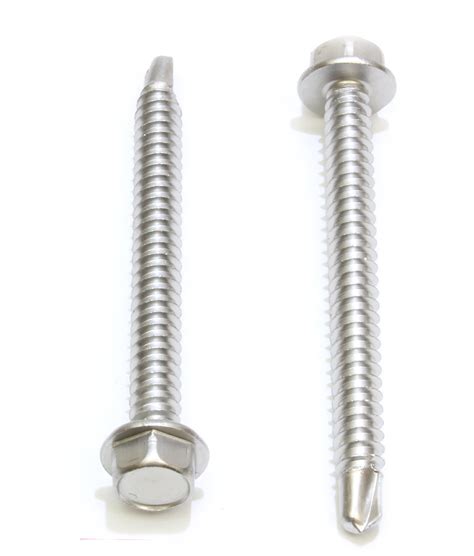 No 14 X 3 Stainless Hex Washer Head Self Drilling Screws