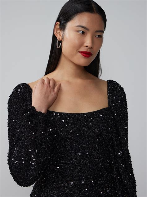 Square Neck Sequin Tinsel Shift Dress New York And Company