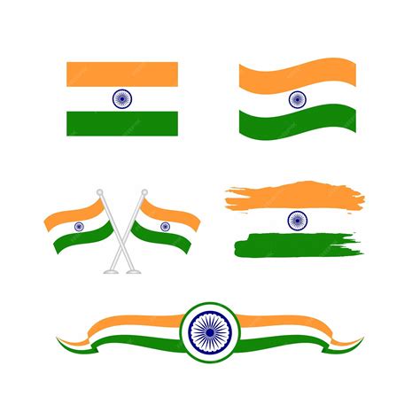 Premium Vector | Set of india flag element design