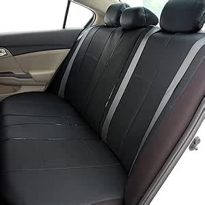 Amazon TLH Deluxe Leatherette Seat Covers Rear Set Airbag