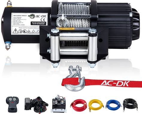 Ac Dk 4500 Lb Winch Electric Steel Cable Atv Winch Kit 12v Winch For Towing Atvutv Off Road