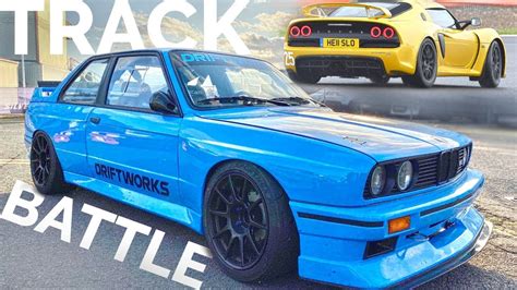 My S65 Bmw E30 M3 Track Car Vs 460hp Lotus Exige At Trax Silverstone