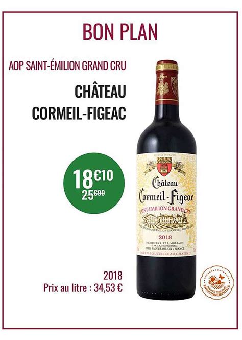 Promo Aop Saint émilion Grand Cru Château Cormeil figeac chez Nicolas