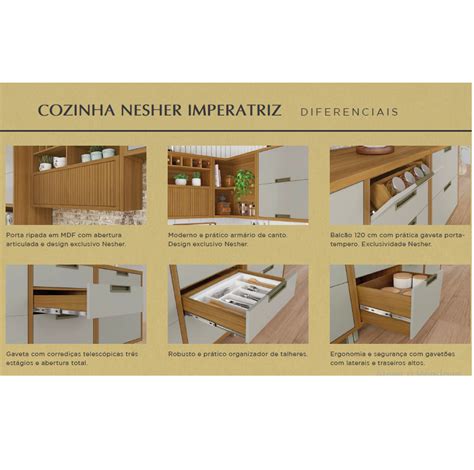 Big Móveis na Caixa Cozinha Nesher Imperatriz Modulada 100 MDF Nesher