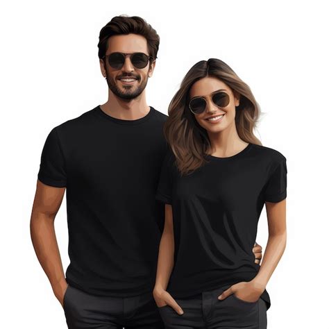 Premium Photo Man And Woman Wearing Black Shirts