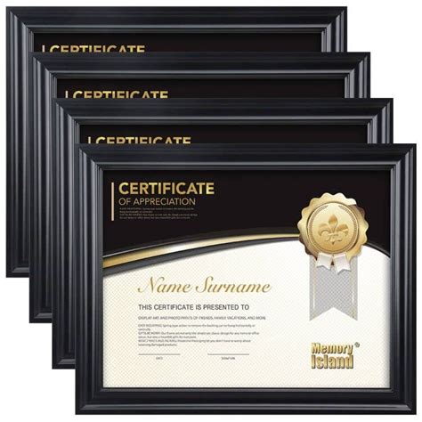 Buy Document Frames 8 5x11 Set Of 4 Pack Certificate Frames For Wall Or