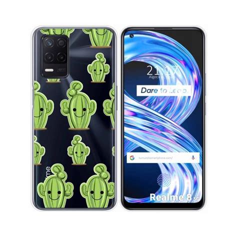 Funda Gel Transparente Realme 8 5g Narzo 30 5g Diseño Cactus con