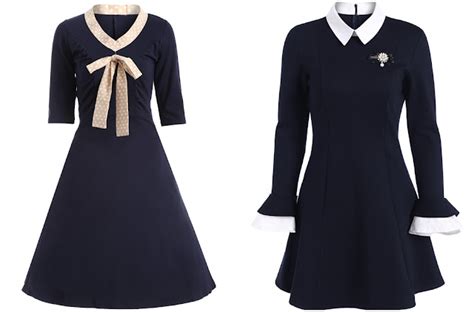 Onde comprar: Retro Long Sleeve Navy Blue Dress (Vestido Navy Retrô ...