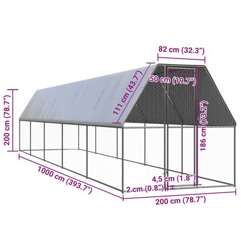 Cheap Outdoor Chicken Cage 2x10x2 m Galvanised Steel for Sale Australia | AUSMega