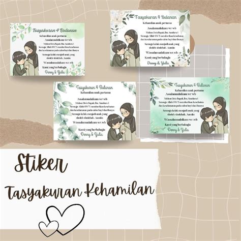 Jual Kartu Stiker Tasyakuran Kehamilan Stiker Tasyakuran 4 7 Bulan Shopee Indonesia