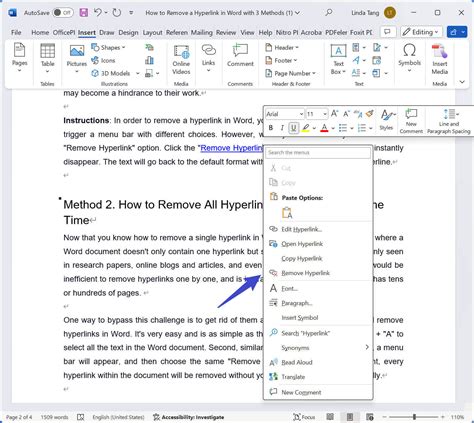 Comment Supprimer Un Lien Hypertexte Dans Word Updf