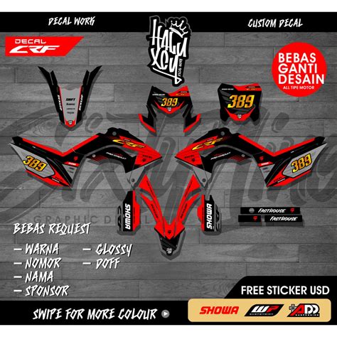 Jual Decal Honda Crf 150L Full Body Desain Simpel Keren Decal Crf 150