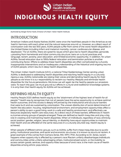 Indigenous Health Equity Investing In Native Communities