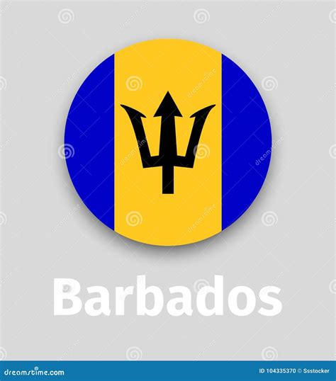 Barbados Flag Round Icon Stock Vector Illustration Of International