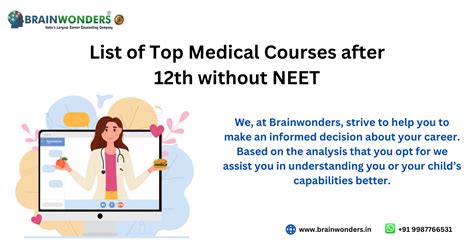 List Of Top Medical Courses After 12th Without NEET 2023 Brainwonders