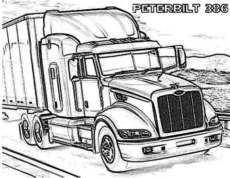 A Peterbilt 386 Semi Truck Coloring Page Netart Peterbilt 386 Custom