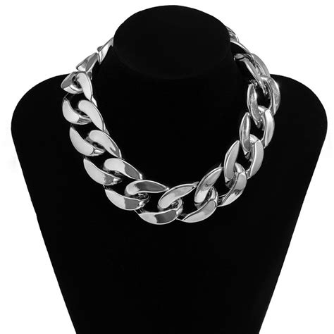 Punk Cuban Link Chain Choker Necklace Chunky Curb Chain Etsy