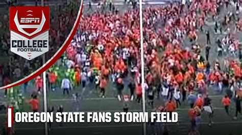 Oregon State Fans Storm The Field As They Defeat The Oregon Ducks In