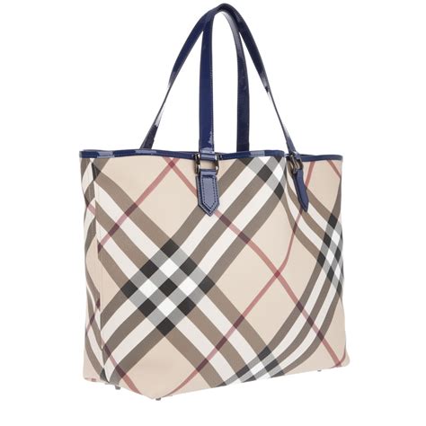 Burberry Nova Check Tote Bag In Blue Natural Lyst