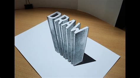 How To Draw DRAW Letters 3d Illusion Trick On Paper YouTube