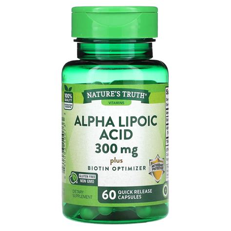 Nature S Truth Vitamins Alpha Lipoic Acid 300 Mg 60 Quick Release