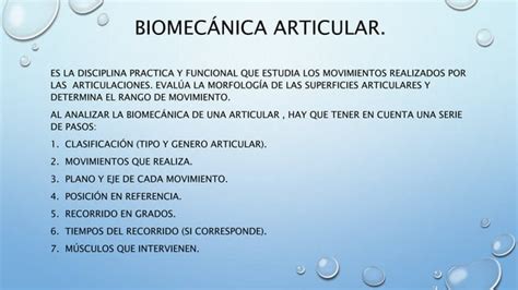 Fundamentos de la biomecánica articular PPT