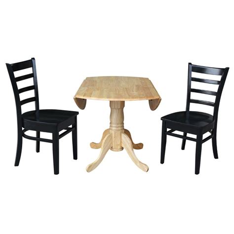 International Concepts Set Of 3 Pcs 42 Dual Drop Leaf Table With 2