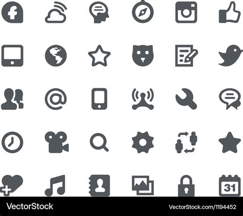 Social Media Netzwerk Icons Lizenzfreies Vektorbild