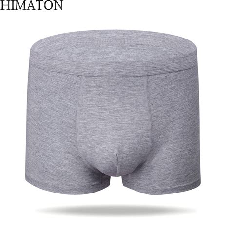 Himaton Bulk Men Boxers Bamboo Underwear Seamless Solid Panties Male