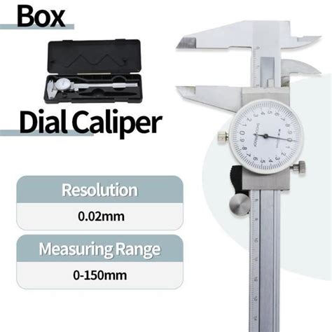 MICROMETRE Box Dial Caliper Pied à coulisse numérique en acier