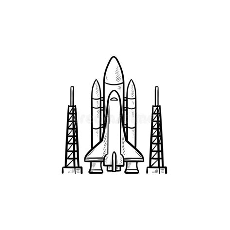 Icône Tirée Par La Main Satellite De Griffonnage D ensemble