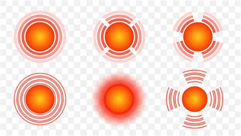 Point Pain Pain Localization Mark Set Of Abstract Symbols Of Pain Red