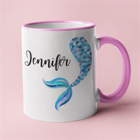 Personalised Mermaid Mug Mermaid Coffee Mug Mermaid Coffee Etsy