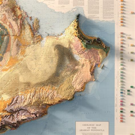 Geological Map Of The Arabian Peninsula Vintage Map Print Etsy Uk