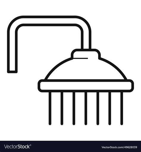 Water Shower Head Icon Outline Spa Faucet Vector Image