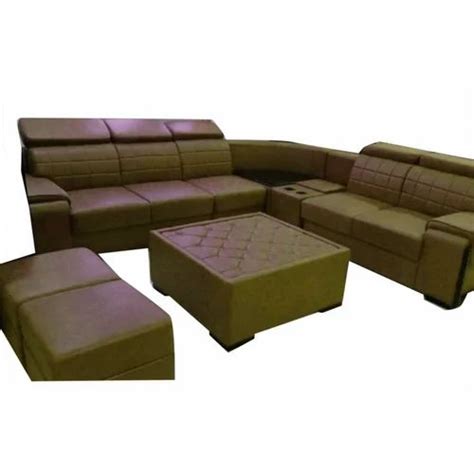 Iron Seater Leather L Shape Sofa Set At Set In New Delhi Id