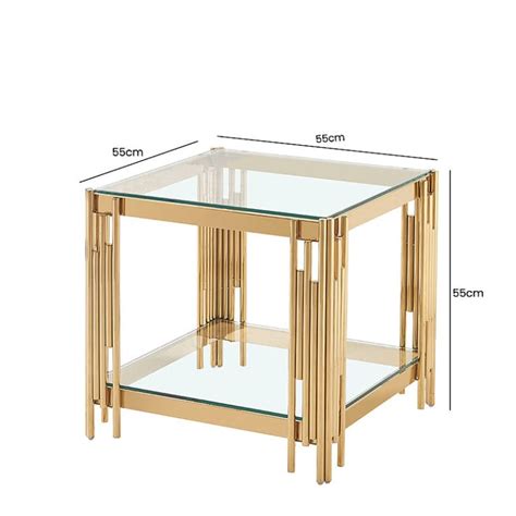 Colton Gold Metal And Glass End Side Display Table Picture Perfect Home