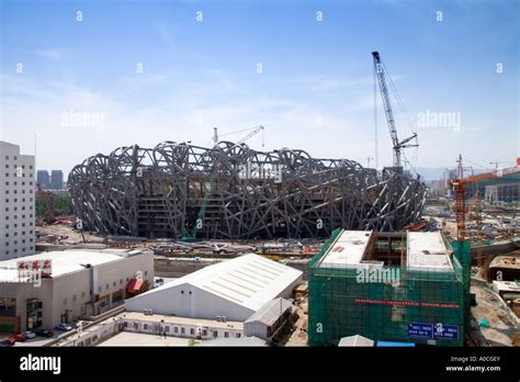 The National Stadium, Olympic Construction Project in Beijing Stock ...