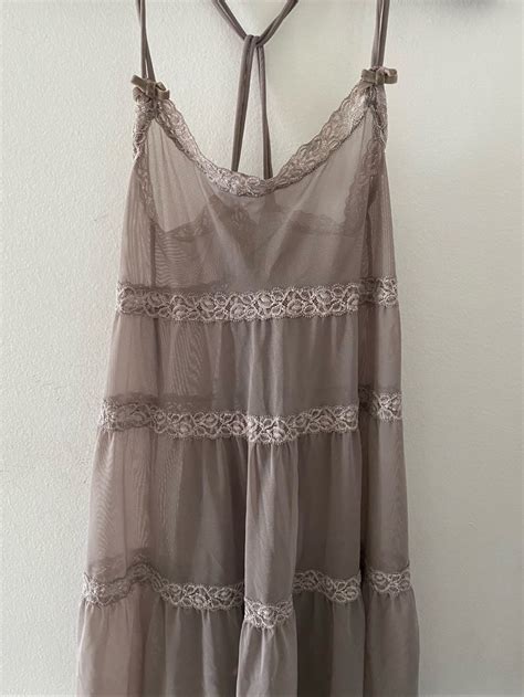 Camisola Transparente Nude Loungerie Lingerie Feminina Loungerie