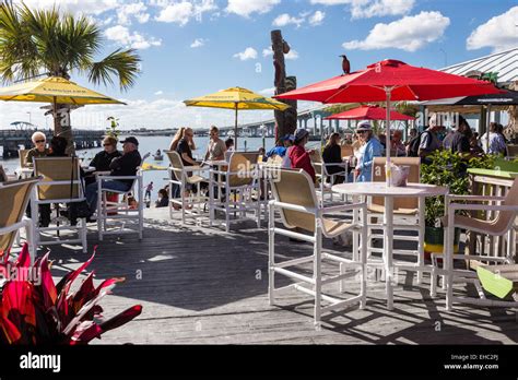 Beaches Restaurant Dining Deck Vilano Beach Florida Stock Photo Alamy