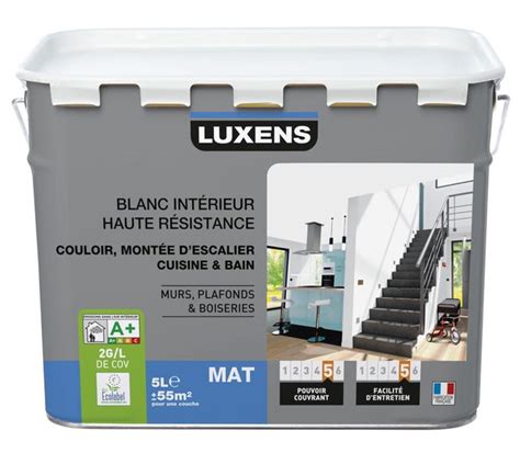 Peinture Blanc Mur Plafond Et Boiserie Haute Résistance Luxens Mat