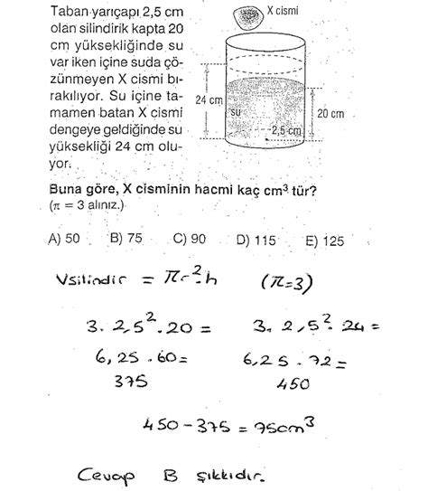 9 Sınıf Fizik Madde ve Özellikleri Hacim Hesaplamaları Çözümlü Sorular