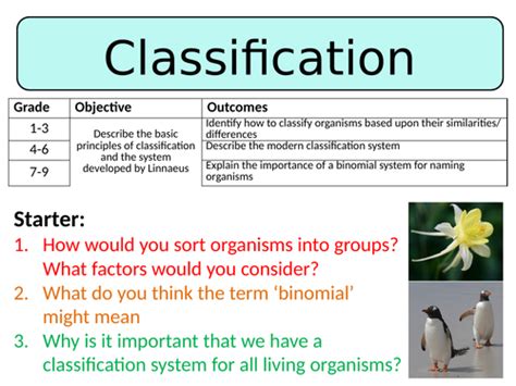 New Aqa Gcse Trilogy 2016 Biology Classification Teaching Resources