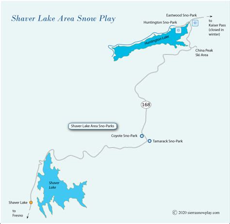 Shaver Lake Area Sno-Parks Map