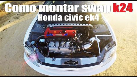 Como Hacer Swap K24 K20 En Civic Dejandolo Bonito En 10 Minutos How To Build Engine Civic Kswap